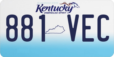 KY license plate 881VEC