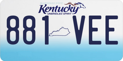 KY license plate 881VEE