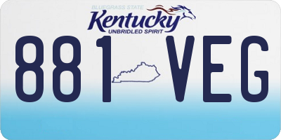 KY license plate 881VEG