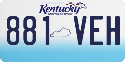 KY license plate 881VEH
