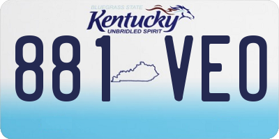 KY license plate 881VEO