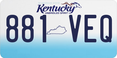 KY license plate 881VEQ