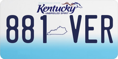 KY license plate 881VER