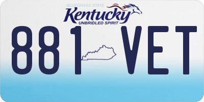 KY license plate 881VET