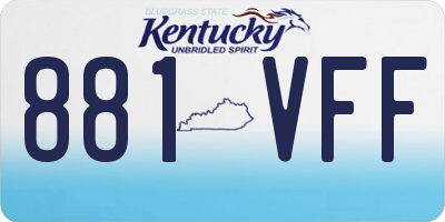KY license plate 881VFF