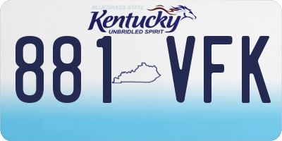 KY license plate 881VFK