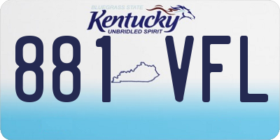 KY license plate 881VFL