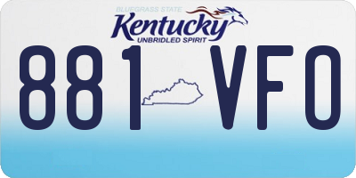 KY license plate 881VFO