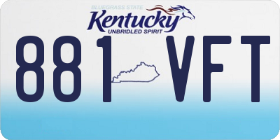 KY license plate 881VFT
