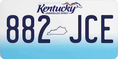 KY license plate 882JCE