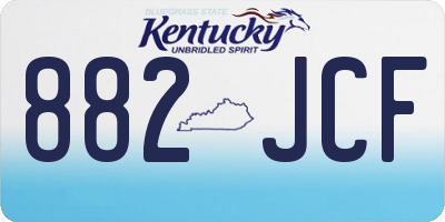 KY license plate 882JCF