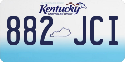 KY license plate 882JCI