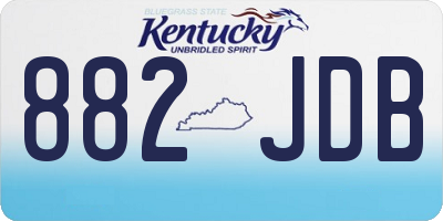 KY license plate 882JDB