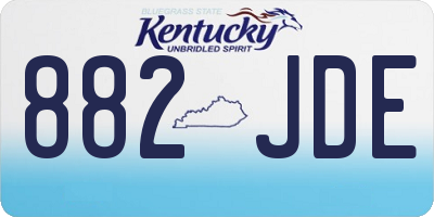 KY license plate 882JDE