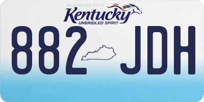 KY license plate 882JDH