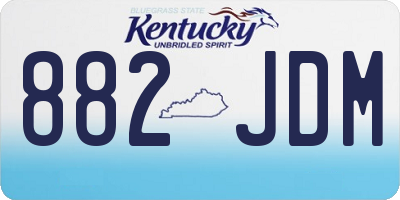 KY license plate 882JDM