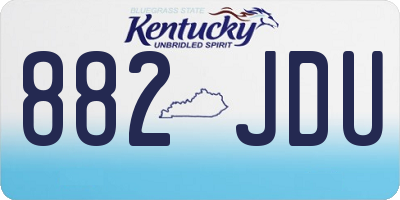 KY license plate 882JDU