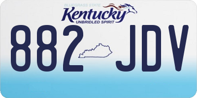 KY license plate 882JDV
