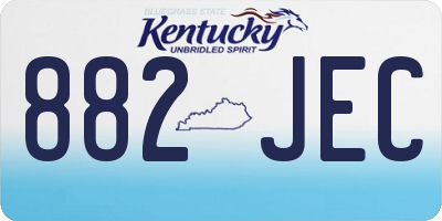 KY license plate 882JEC