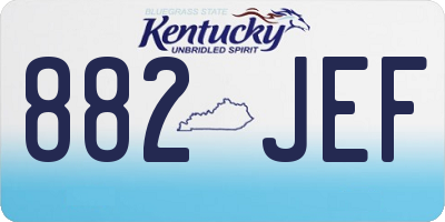 KY license plate 882JEF