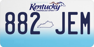 KY license plate 882JEM