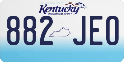 KY license plate 882JEO
