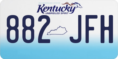 KY license plate 882JFH
