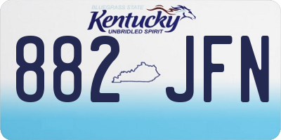 KY license plate 882JFN