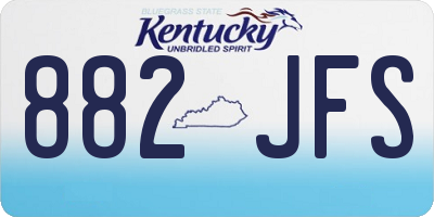 KY license plate 882JFS