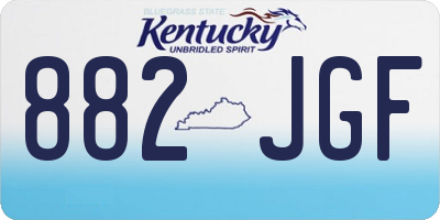 KY license plate 882JGF