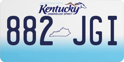KY license plate 882JGI