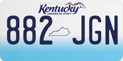 KY license plate 882JGN