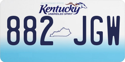 KY license plate 882JGW