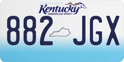 KY license plate 882JGX