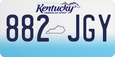 KY license plate 882JGY