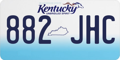 KY license plate 882JHC
