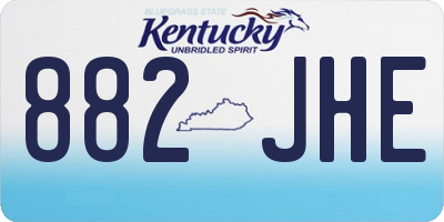 KY license plate 882JHE