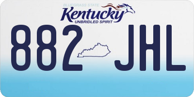 KY license plate 882JHL