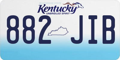 KY license plate 882JIB