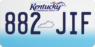 KY license plate 882JIF