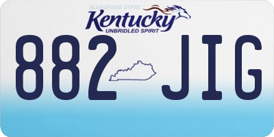 KY license plate 882JIG