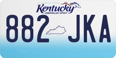 KY license plate 882JKA