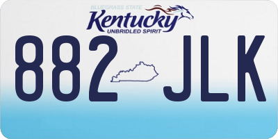 KY license plate 882JLK