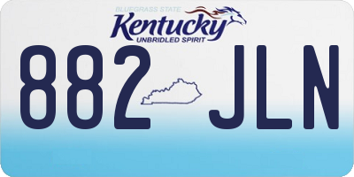 KY license plate 882JLN