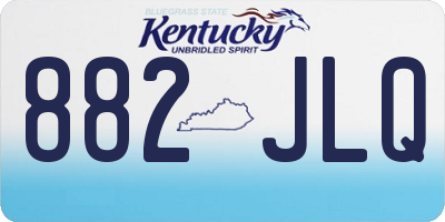 KY license plate 882JLQ