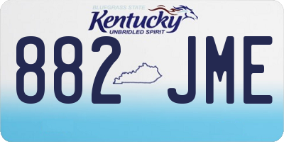 KY license plate 882JME