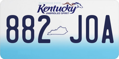 KY license plate 882JOA