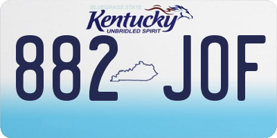 KY license plate 882JOF