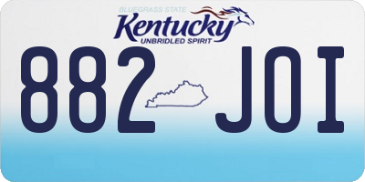 KY license plate 882JOI