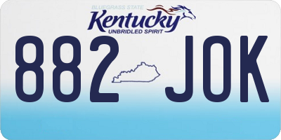 KY license plate 882JOK